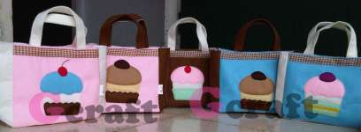 Cupcakes Felt tote - Goodie Bag