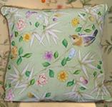 hand-painted  silk cusion,  pillow