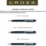 ( CROSS ) " Authorised Distributor for Indonesia " TOWNSEND BLUE LACQUER CROSS METAL PEN / GIFTS / PROMOTION / SOUVENIRS