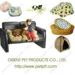 Beige canvas dog house with crown DFGC-030GW