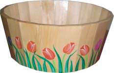 Keranjang bulat motif tulip