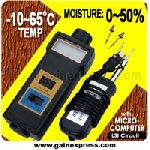 Digital Moisture Meter & Thermometer,  Wood Cotton Paper