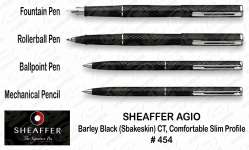 Sheaffer AGIO - Barley Black CT # 454 Metal Pen Souvenir Perusahaan / Hadiah Promosi / Merchandise Perusahaan