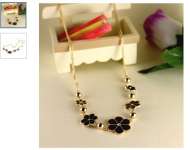 Romantic flower the necklace black