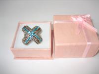 ring - cross with swarovski crystals