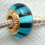 Screw Threaded Gold Core Glass Beads