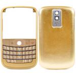 BlackBerry Bold 9000 Housing Cover Keypad - Gold & Silver ( Leather)