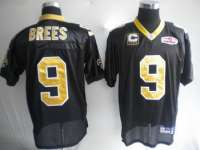 2010 Super bowl New Orleans Saints 9 Drew Brees Black jerseys