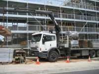 HIAB CRANE TRUCK IN CONSTRUCTION