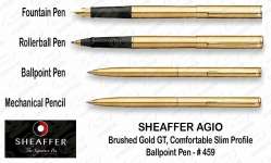 Sheaffer AGIO - Brushed Gold GT # 459 Metal Pen