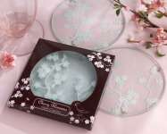 Cherry Blossom Frosted Glass Coasters