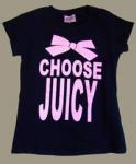 www.eefashion.cn sell Juicy Couture "Choose Juicy" Tees for Ladies Black/White