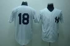New York Yankees 18 Johnny Daon White Jerseys Throwback