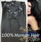 7PCS/ SET HUMAN HAIR CLIP IN EXTENSION 1B# 90G ( All colour available)