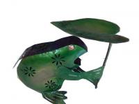 frog leaf iron candle holder