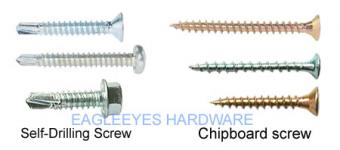 Steel and Stainless steel self-drilling / chipboard screws fasteners