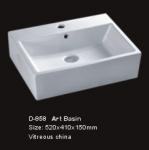 Above counter ceramic basin, bathroom basin