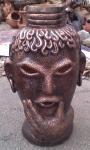 Thinking Man Face Vase-Terracotta