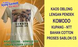 Oblong T-shirt cotton sablon karet gambar- Komodo