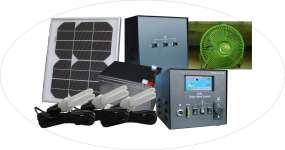 solar home system 30w with DC fans cell phone charger