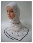 Jilbab Paris motif kristal bunga