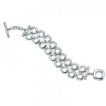 Tiffany & Co Cushion two row bracelet with toggle closure,  Tiffany sterling silver jewelry fashion!