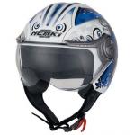 625 White-blue Motorcycle Helmet