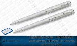 ( FranklinCovey ) " Authorised Distributor for Indonesia " FranklinCovey- Freemont Satin Chrome FC0032-2SET BP Metal Pen Souvenir Perusahaan / Hadiah Promosi / Merchandise Perusahaan