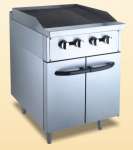 Gas heat radiation grill with cabinet