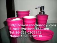 ceramic rubber coated bathroom set