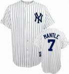 New York Yankees 7 Mickey Mantle Pinstripe Jersey 2009 logo
