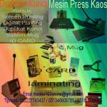 kursus Sablon Kaos( screen printing) ,  Spanduk/ baliho/ poster( digital printing) ,  Duplikat kunci,  laminating,  sablon mug,  dll