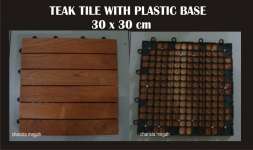 Deck Tile/ Garden Tile Teak with Plastic Base
