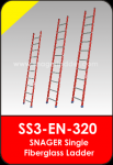 Snager Single Fiberglass Ladder / Tangga Kerja Fiberglass Tunggal ( Model : SS3-EN-320 )