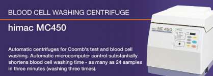 Blood Cell Washing Centrifuge Hitachi Himac MC 450