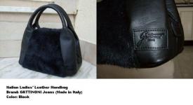 Italian Ladies' Leather Handbag - Brand: GATTINONI Jeans (Made in Italy)