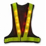 16-piece LED Reflective Safety Vest,  Red 6cm SLBY02-6-16R