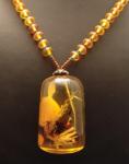 Perfect China Fine Jewelry Tibet Beads Amber with Plant  Pendant Necklace Carving