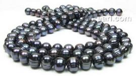 10-11mm black baroque cultured freshwater pearl strands wholesale (FPS121)