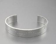 Gucci Bangle Marked with Striples,  Large,  Sterling Silver