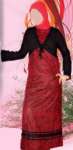 Gamis Merah Model Bolero Hitam ( chic AR 01)