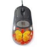 Butterfly Amber Mouse 3-button optical wheel light up real bug embedded promotional gifts