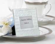 " Good Wishes" Pearlized-Glass Photo Frame/ Place Card Holder