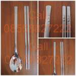 Sendok Stainless dan Sumpit Stainless Korea Motif 2- Korean Stainless Steel Spoon and Stainless Steel Chopsticks 2/ Korea Product/ GL Trading/ Gunardi,  Telp.: 08558827222