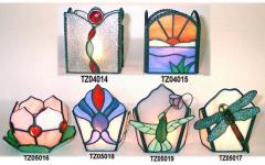 stained glass candle holders