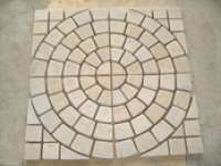 Yellow limestone paving stone