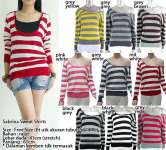 U-neck stripes sweatshirt 1034