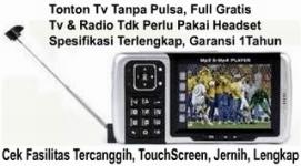 HP/PDA Dpt Tonton Tv/Radio Tanpa Pulsa, 1.3mp, Touchscreen, LayarLebarJernih, Lengkap, Garansi