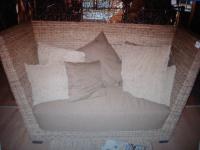 High seagrass sofa with cushions