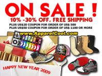 Apparelcool celebrate 2009 new year ,  over 20000 merchandises hot sale